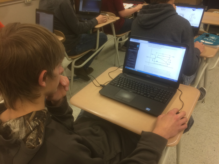 Student working on engineering project
