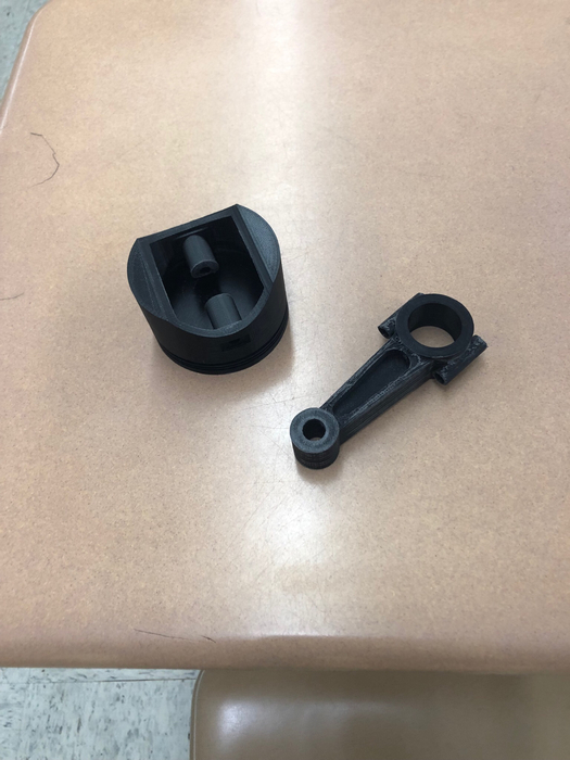 Plastic printed piston from 3-d printer
